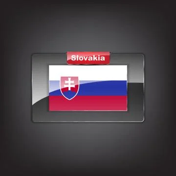 Glass button with the flag of slovakia 스톡 일러스트