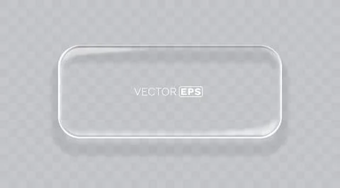 Glass Button frame, transparent background. Vector illustration Stock Illustration