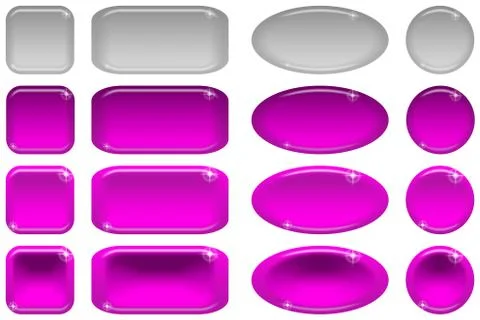 Glass buttons, set Stock Illustration