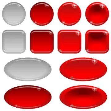 Glass buttons, set Stock Illustration