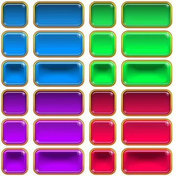 Glass Buttons, Set Stock Illustration