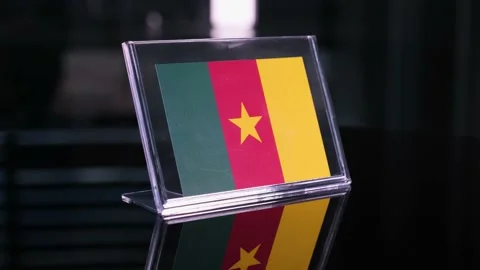 Glass Cameroon Flag Rotating On Table Stock-Footage 208481440