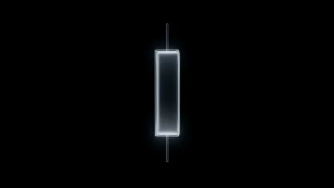 Glass candlestick rotating slowly on dark background, crypto trading concept Stock Footage 331226132