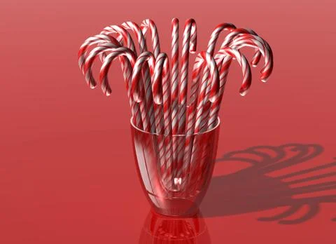 Glass of candy canes Stock Illustration
