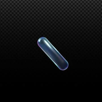 Glass capsule. 3D vector illustration icon shape. Stock Illustration