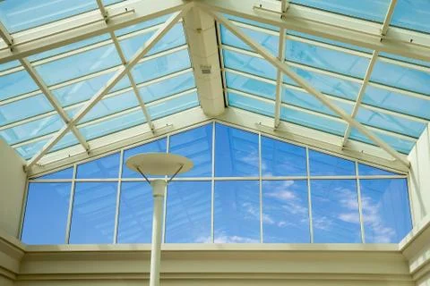 Glass ceiling - blue sky Stock Photos