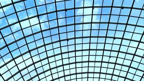 Glass ceiling of a modern building. Architectural background. Stock Footage 277624473