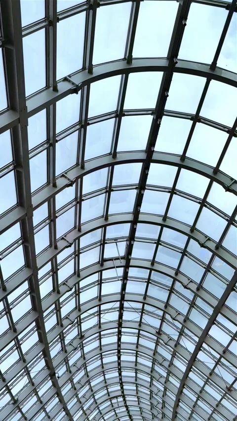 Glass ceiling of a modern building. Architectural background. Video stock 277631320