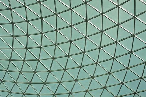 Glass Ceiling Triangular Steel Structure Glass Ceiling Skylight Roof Copyr... 스톡 사진