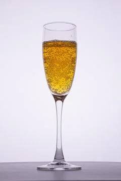 A glass of champagne with bubbles. Foto stock