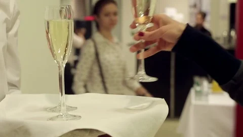 A glass of champagne. Stock Footage 73908113