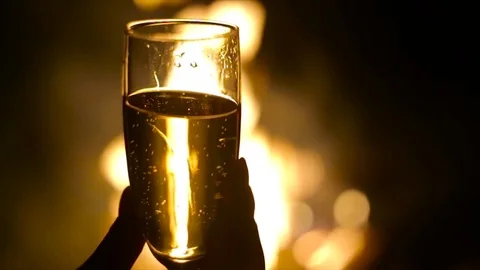 Glass of champagne Stock Footage 76298693