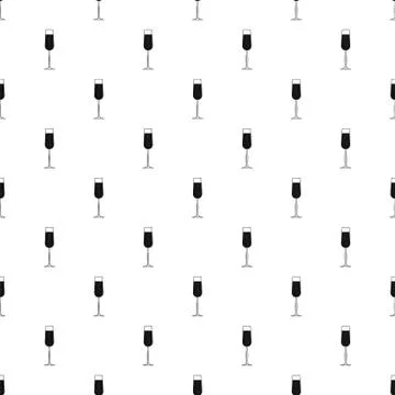 Glass of champagne pattern seamless vector Stock Illustration
