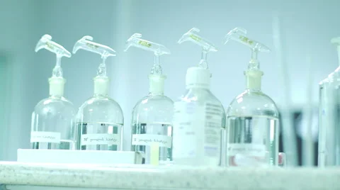 Glass in chemistry lab Stock Footage 62909627