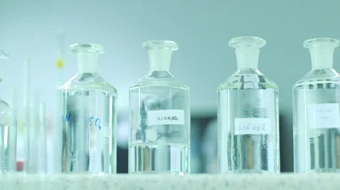 Glass in chemistry lab Stock Footage 62909655