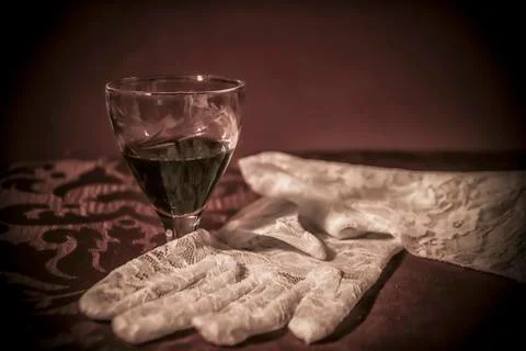 A Glass of Cherry Brandy Stock Photos