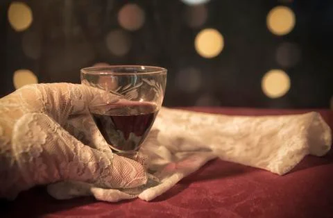 A Glass of Cherry Brandy Stock Photos