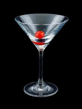 Glass with cherry Stock Photos