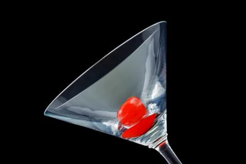 Glass with cherry Stock Photos
