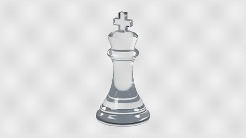 Glass Chess King Floating Full Rotation - 4K Loop Video stock 346911240
