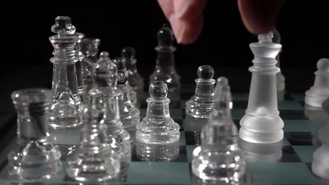 Glass chess pieces Stock Footage 76165248