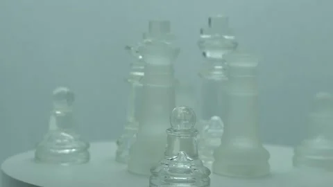 Glass chess pieces Video stock 217424924