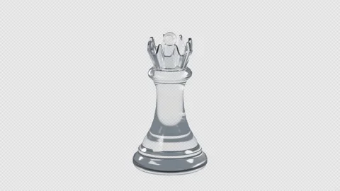 Glass Chess Queen Floating Full Rotation - 4K Loop Video stock 346911235