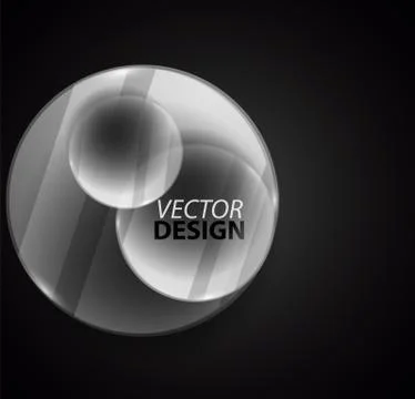 Glass circle, round shape glossy element frame border 스톡 일러스트