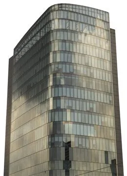The Glass cladding of office tower reflect a beautiful afternoon sky. Stock Photos