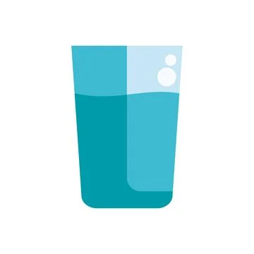 Glass of clean drinking water with bubbles 库存插图