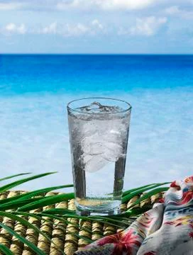 Glass of clear, cold water Stock Photos