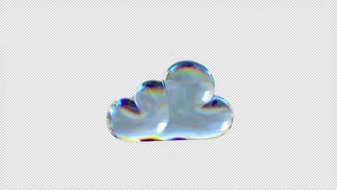 Glass Cloud Icon Loop Alpha Video stock 329110833
