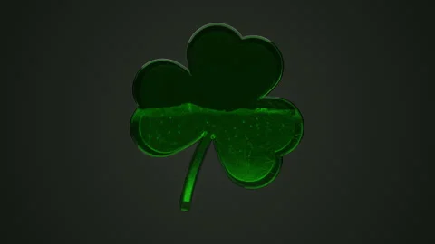 Glass Clover Filled With Liquid Stock Footage 255283145