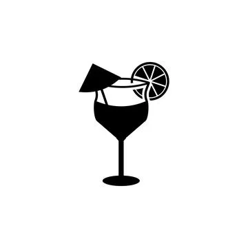 A glass of cocktail icon. Elements of bar and alcoholic drinks icon. Premium Stock Illustration