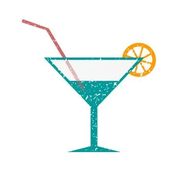 A glass of cocktail, powdered white crumb Stock Illustration