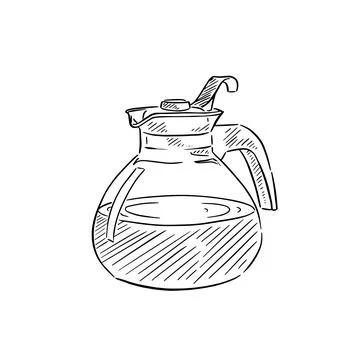 Glass coffee kettle Stock Illustration