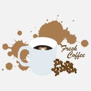 A glass with coffee template Stock Illustration