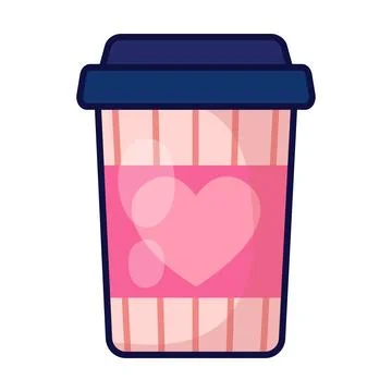 Glass of coffee. Valentine's day. Vector illustration Stock Illustration