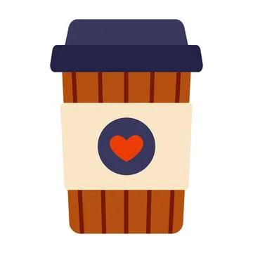Glass with coffee. Vector illustration in flat style. Stock Illustration