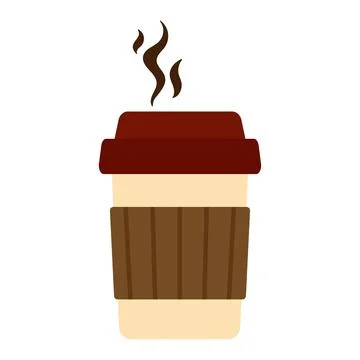 Glass with coffee. Vector illustration in flat style Stock Illustration