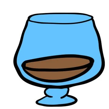 Glass of cognac Stock Illustration