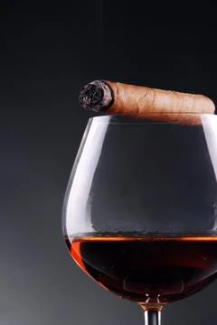 Glass of cognac Stock Photos