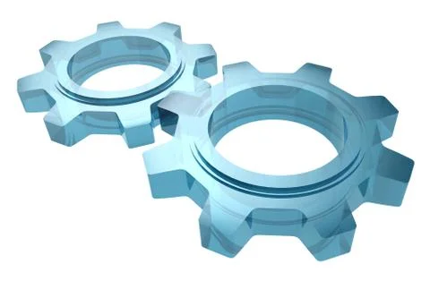 Glass Cogwheel System Stock Illustration