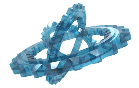 Glass Cogwheel System Stock Illustration