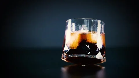 Glass of Cola with Ice Cubes Stock Footage 328213743