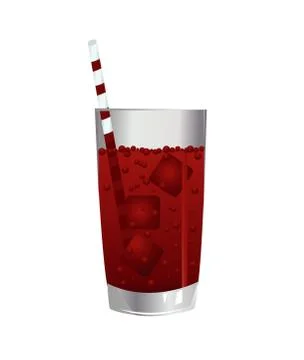 Glass of cola with ice Stock Illustration