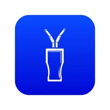 Glass cola icon blue vector Stock Illustration