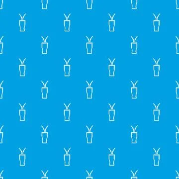Glass cola pattern vector seamless blue Stock Illustration