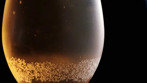 Glass with cold beer. bubbles air. Stock footage. copy space Stock Footage 133729776