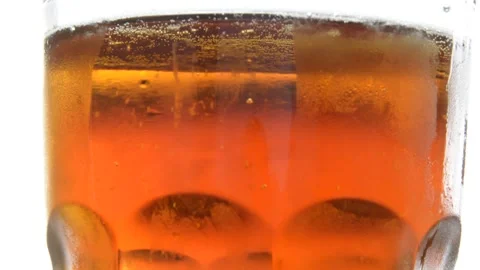 Glass with cold beer with bubbles. soft selective focus Stock Footage 163077982